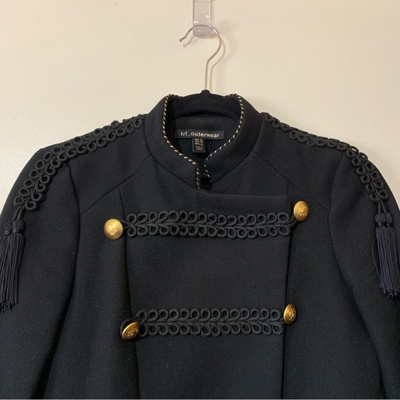 ZARA Trf Outerwear Double Breasted Military Style Jacket in Black - Picture 6 of 13